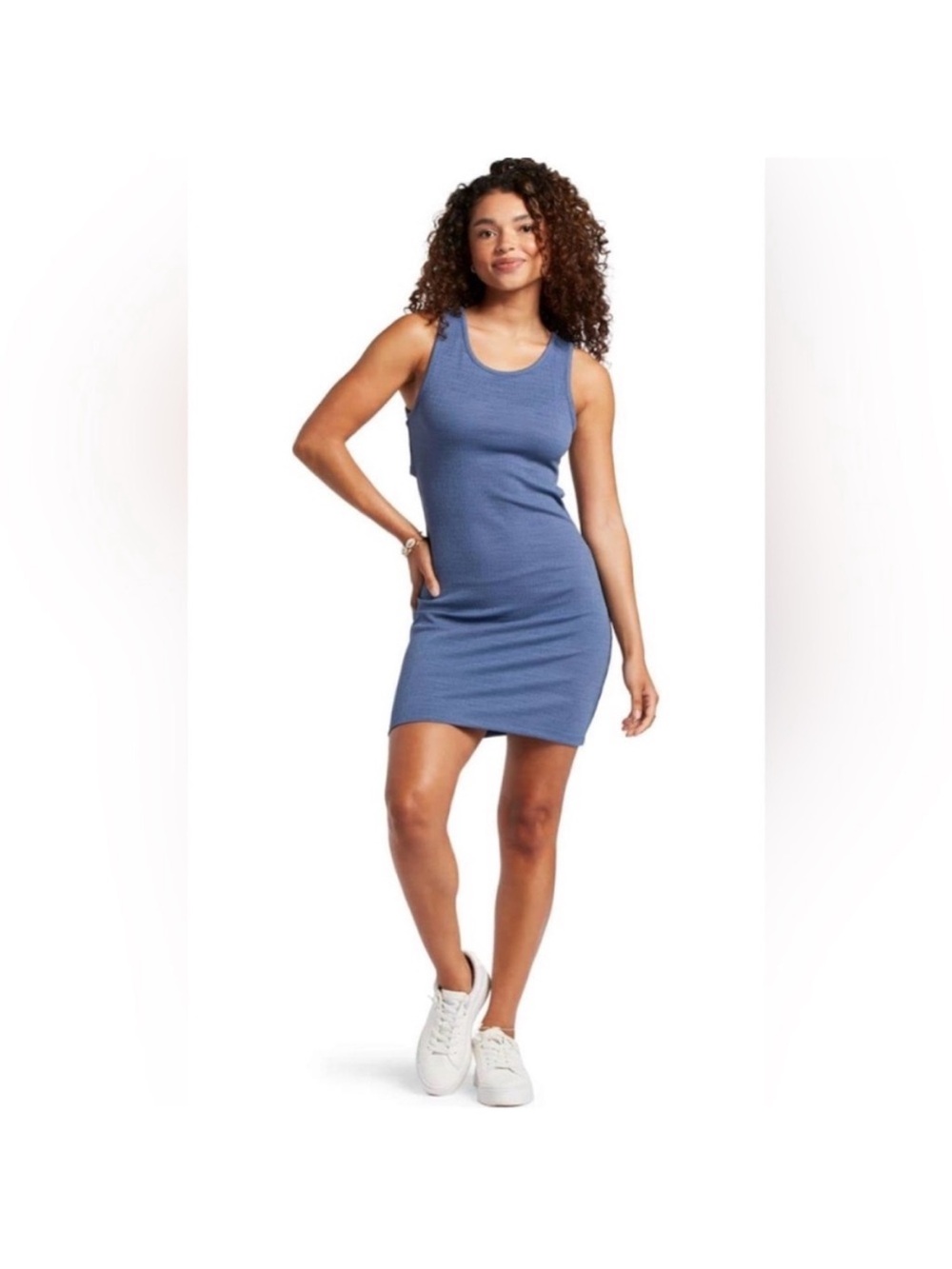 Roxy Good Keepsake mini dress- Sleeveless Bodycon Dress in Dusty Blue